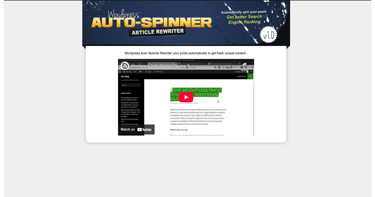 WordPress Auto Spinner Thumbnail